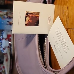 Rare vintage purple COACH leather american classic handbag purse with pa…